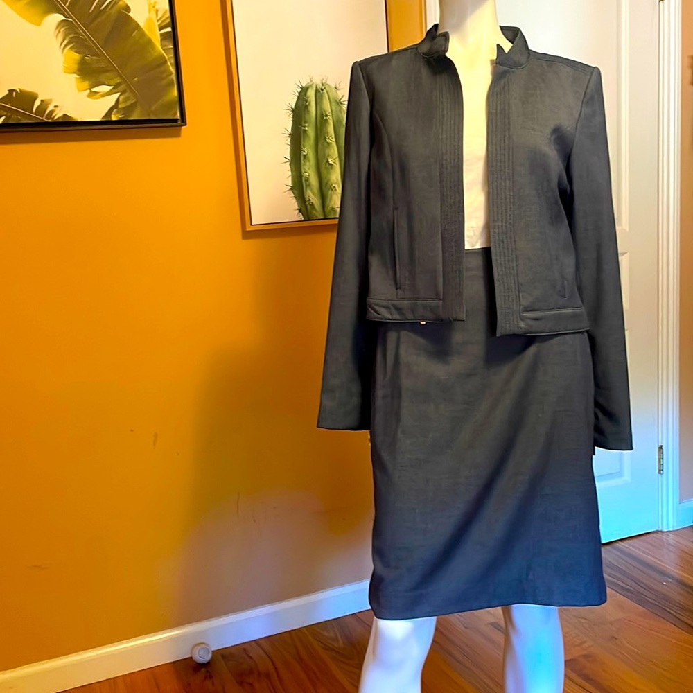 Denim-like suit.